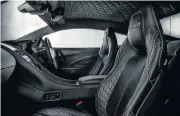  ??  ?? The interior features new quilted leather sports seats. Left: There is the option of a new satin chopped carbon fibre centre console panel.