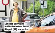  ??  ?? Schilder-Wirrwarr: MOPO-Redakteur Bernd Rippert (57) war ratlos.