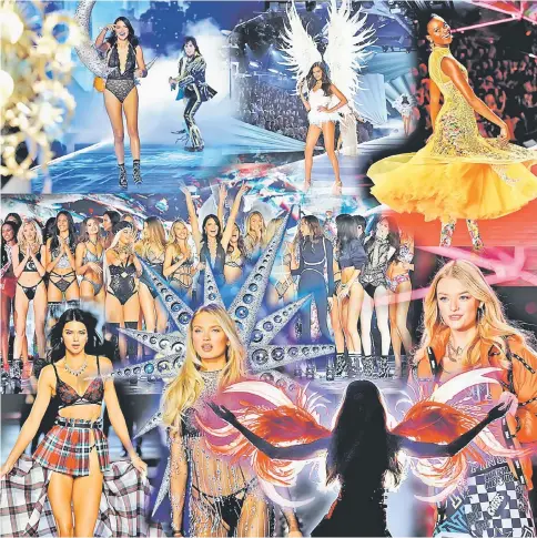  ??  ?? Model Kendall Jenner (left) and other models present creations during the 2018 Victoria’s Secret Fashion Show in New York City, New York, on Thursday. — Reuters photos