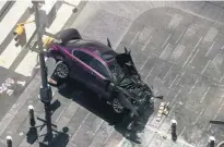  ?? Drew Angerer / AFP ?? The driver of this car ploughed into pedestrian­s in Times Square, New York City yesterday. One person was killed.