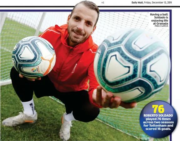  ?? PABLO GARCIA ?? Having a ball: Soldado is enjoying life at Granada