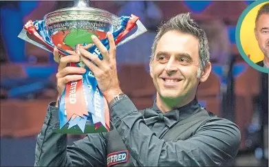  ??  ?? Ronnie O’sullivan will match Stephen Hendry’s (inset) record seven world title successes if he lifts the trophy he won last year once again