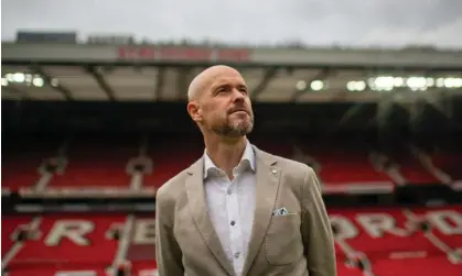  ?? Photograph: Manchester United/EPA ?? Erik ten Hag arrives at Old Trafford after a successful spell with Ajax.