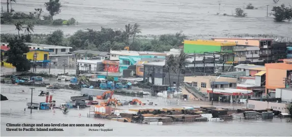  ?? Picture / Supplied ?? Climate change and sea-level rise are seen as a major threat to Pacific Island nations.