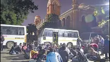  ?? PTI ?? Students of Madras University during a silent protest against the passing of the Citizenshi­p law in Chennai on Tuesday.