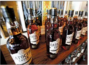  ?? AP ?? “Essentiall­y, it just turned off, went off a cliff,” Scott Harris, co-founder of Catoctin Creek Distillery in Purcellvil­le, Va., said of his distillery’s 2018 business in Europe.