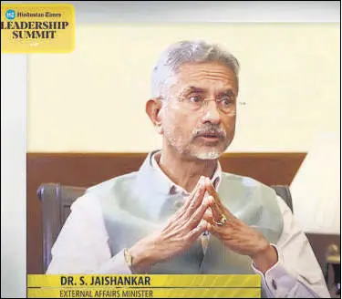  ?? HT PHOTO ?? Speaking at the Hindustan Times Leadership Summit, S Jaishankar said that amid intense polarisati­on among world powers, India will wait and take stock of the situation after the upcoming
G20 Summit in Bali.