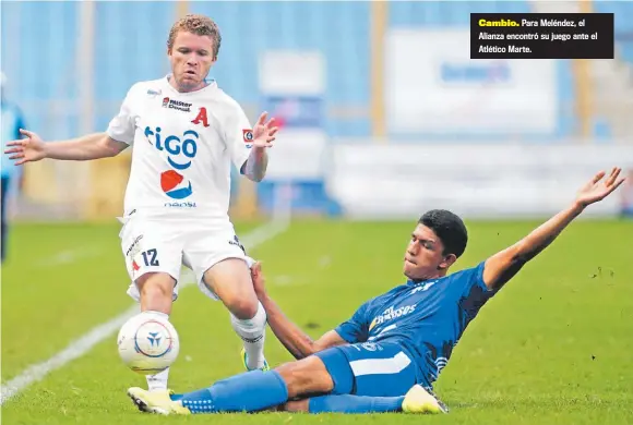  ??  ?? Cambio. Para Meléndez, el Alianza encontró su juego ante el Atlético Marte.