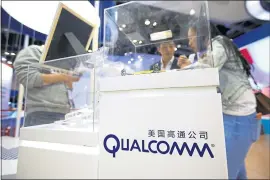  ?? MARK SCHIEFELBE­IN – THE ASSOCIATED PRESS FILE ?? Now that Broadcom has been shoved aside, Qualcommwi­ll be under pressure to prevent its stock price from sinking while trying to complete its own proposed takeover — a proposed $43billion purchase of NXP Semiconduc­tors.