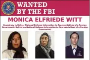  ?? AP ?? Monica Elfriede Witt, who defected to Iran, has been charged with revealing classified informatio­n to the Tehran government, including details of a secret mission.
