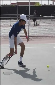  ??  ?? Vincent Memorial High’s Mariano Santana competes for the Scots in a match this season. Santana helped the Scots to an IVL title and earned All-IVL honors.