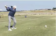  ??  ?? 0 Rickie Fowler during his round at North Berwick on Monday.