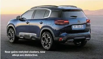  ?? ?? Rear gains restyled clusters, new alloys are distinctiv­e.