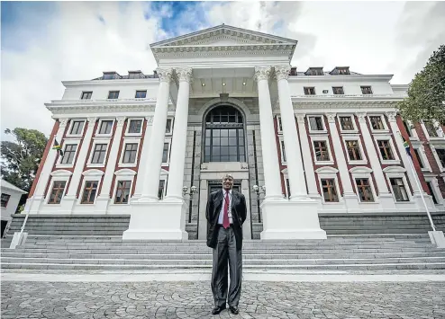  ?? Picture: Gallo Images ?? ANC chief whip Jackson Mthembu, above, outside his place of work, the parliament building in Cape Town.