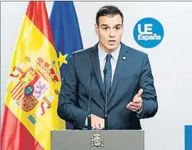  ?? HORST WAGNER / EFE ?? El presidente Pedro Sánchez, ayer en rueda de prensa en Bruselas