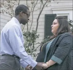  ?? Ron Batzdorff/NBC ?? Two of the 11 Emmy nomination­s earned by “This Is Us” went to Sterling K. Brown as Randall and Chrissy Metz as Kate. He is nominated for best actor in a drama, and she for best supporting actress in a drama.