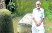  ?? HT ?? Kerala rationalis­t KJ Joseph Konur at his tomb. He was buried in the same tomb that he built in 2006 and made him famous.