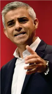  ??  ?? Liberal Il sindaco di Londra Sadiq Khan (Afp)