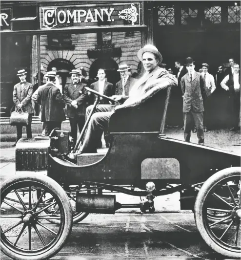  ?? AFP / AFP / GETTY IMAGES FILES ?? Henry Ford first implemente­d the $5, eight-hour day in 1914, which was double the industry pay for less work. However, his need for top-down control of Ford ultimately led to the company being disrupted by more stylish cars.