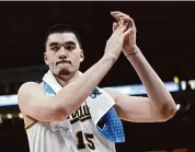  ?? Dylan Buell/Getty Images ?? Purdue’s Zach Edey celebrates after beating Utah State in the second round.