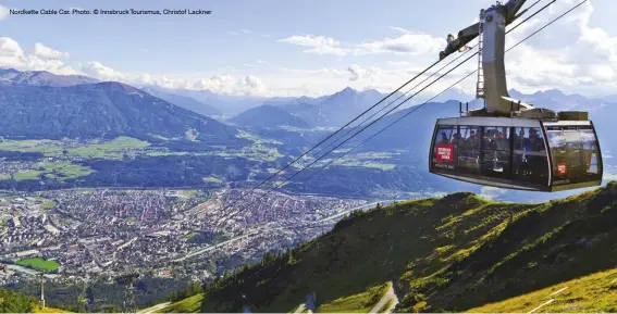  ??  ?? Nordkette Cable Car. Photo: © Innsbruck Tourismus, Christof Lackner