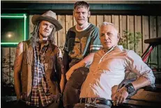  ?? FOTO: DPA ?? Die Bangs (v.l.): Fish Bang (Jack Quaid), Sam Bang (Brian Gleeson) und Joe Bang (Daniel Craig) in „Logan Lucky“.