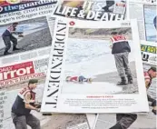  ?? Foto: afp ?? 2. September: Das Bild des toten Aylan Kurdi geht um die Welt und erhöht den Druck auf die Politik.