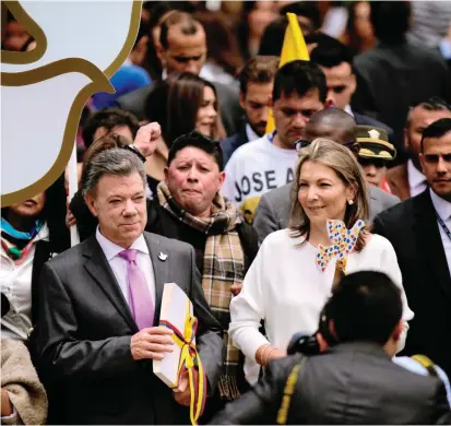  ?? FOTO COLPRENSA ?? El Acuerdo de Paz con las Farc y los diálogos con el Eln, adelantado­s por el presidente Juan Manuel Santos, pueden tener cambios sustancial­es en el gobierno de Iván Duqe.