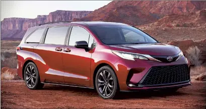  ?? Photo courtesy of Toyota Internet Media. ?? The 2021 Toyota Sienna Minivan.