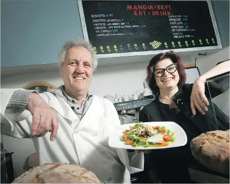  ?? PHOTOS: DAX MELMER ?? Owners Giampiero Mastracci and Ivana Perfetto are cooking up authentic Italian cuisine, including straccetti (marinated roast beef on arugula with Grana cheese), at Perfetto Bistro and Bottega.