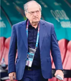  ?? — AFP file photo ?? Le Graet walks along the pitch prior to the UEFA Euro 2020 round of 16 match between France and Switzerlan­d at the National Arena in Bucharest.