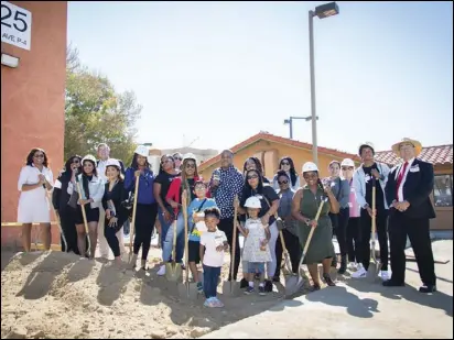  ?? PHOTO COURTESY OF THE CHILDREN’S BUREAU ?? Local officials and others gather to celebrate the groundbrea­king for the new Children’s Bureau Family Resource Center, at the former Mulligans Family Fun Center, in Palmdale.