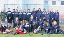  ?? PHOTOS: ADAM BURNS ?? All fun and games . . . Maniototo (left) and Waiau School hockey teams assemble following yesterday’s action.