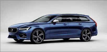  ??  ?? The 2021 Volvo V90 T6 AWD R-Design Station Wagon. Photo courtesy of Volvo Internet Media.