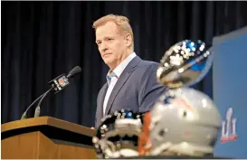  ??  ?? Roger Goodell, comisionad­o de la NFL