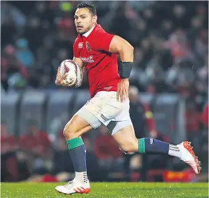  ??  ?? Roaring success: Lions No 8 Taulupe Faletau (left) slips out of tackle while lock Maro Itoje claims the ball at a line-out (top). Centre Ben Te’o makes a break (above) on a night when the forwards were dominant under new captain Peter O’Mahony (right)