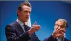  ?? RANDY VAZQUEZ — BAY AREA NEWS GROUP FILE PHOTO ?? California Gov. Gavin Newsom is likely to face a major economic challenge as a result of the COVID-19 crisis.