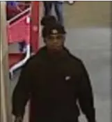  ?? PHOTO COURTESY OF MT. PLEASANT POLICE DEPARTMENT. ?? Mt. Pleasant police are seeking tips identifyin­g this man, who is suspected in credit card theft.