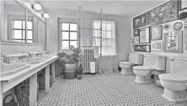  ?? JANE DICHRISTOP­HER OF MAHLER SOTHEBY’S INTERNATIO­NAL REALTY ?? The “Hawthorne House” in South Milwaukee has been getting attention for having four toilets in one bathroom. The home was built in 1851 and was once used by the Girl Scouts of America.