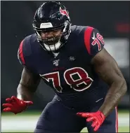  ?? (AP/David J. Phillip) ?? Houston Texans offensive tackle Laremy Tunsil negotiated a $66 million contract without the help of an agent. Tunsil said he hopes other players will follow his lead.