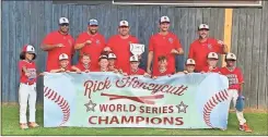  ??  ?? The South Cherokee Indians won 6U Division of the 2021 Rick Honeycutt World Series after a narrow victory over the Ooltewah Hustlers in the finals.