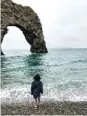  ??  ?? Penny’s son, Arthur, at Durdle Door in Dorset