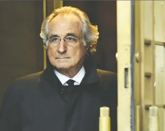  ?? TIMOTHY A. CLARY/GETTY IMAGES FILES ?? A judge once called the biggest Ponzi scheme in history committed by Bernard Madoff, seen in 2009, as “extraordin­arily evil.” Madoff died in jail Wednesday at age 82.