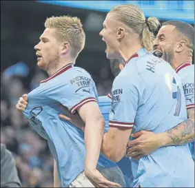  ?? Foto: Lapresse ?? Dupla genial la que tiene el City con De Bruyne y Haaland