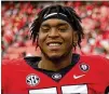  ?? JASON GETZ/AJC 2022 ?? Devin Willock, 20, killed in a one-car accident early Sunday morning, was a redshirt sophomore offensive lineman for the Bulldogs.