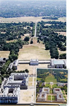  ??  ?? Withering away: Greenwich Park before and after the heatwave