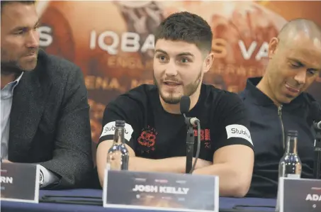  ??  ?? Sunderland boxer Josh Kelly at the Newcastle Metro Arena for a press conference. Picture by Stu Norton.
