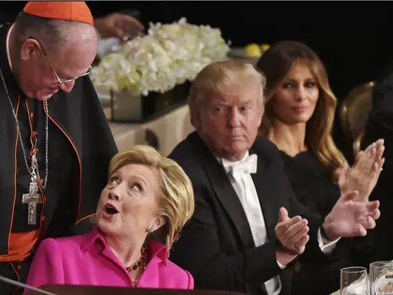  ??  ?? That’s some serious side eye from the Trumps (Getty)