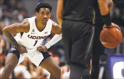  ?? Jessica Hill / Associated Press ?? Christian Vital’s UConn career is over, but he is aiming to play in the NBA.