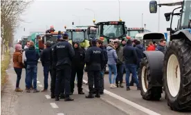  ?? Photograph: Rex/Shuttersto­ck ?? Farmers said Zeebrugge port was targeted because it receives economic support at the expense of farmers.